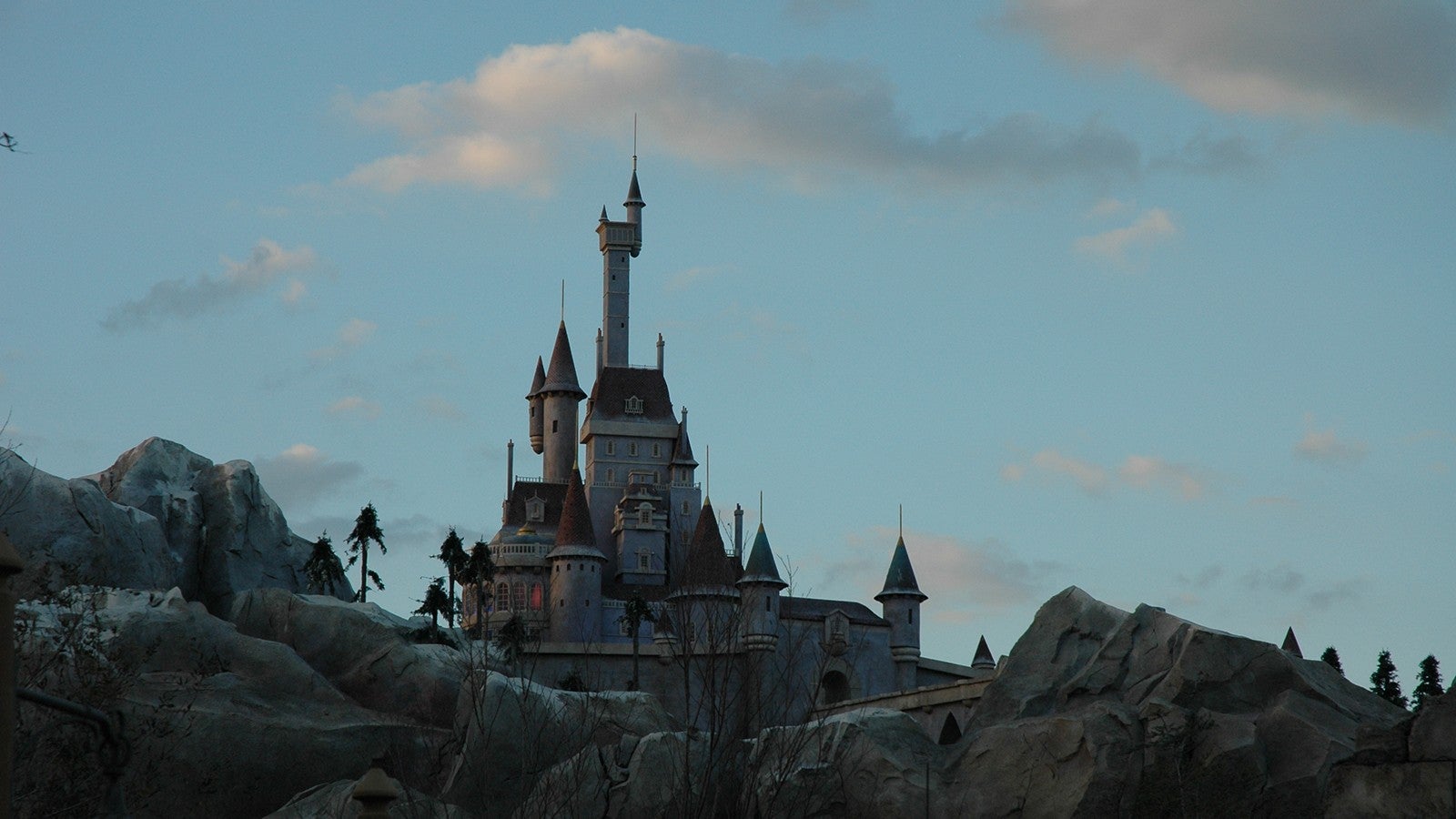 Illustration of a dark Disney-style  castle 