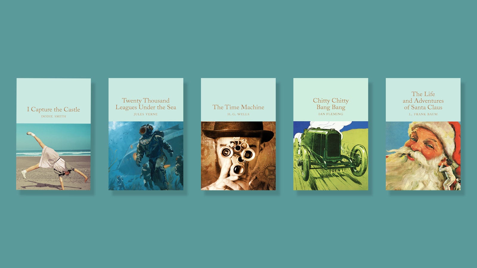 Macmillan Collector's Library Books on Turquoise background