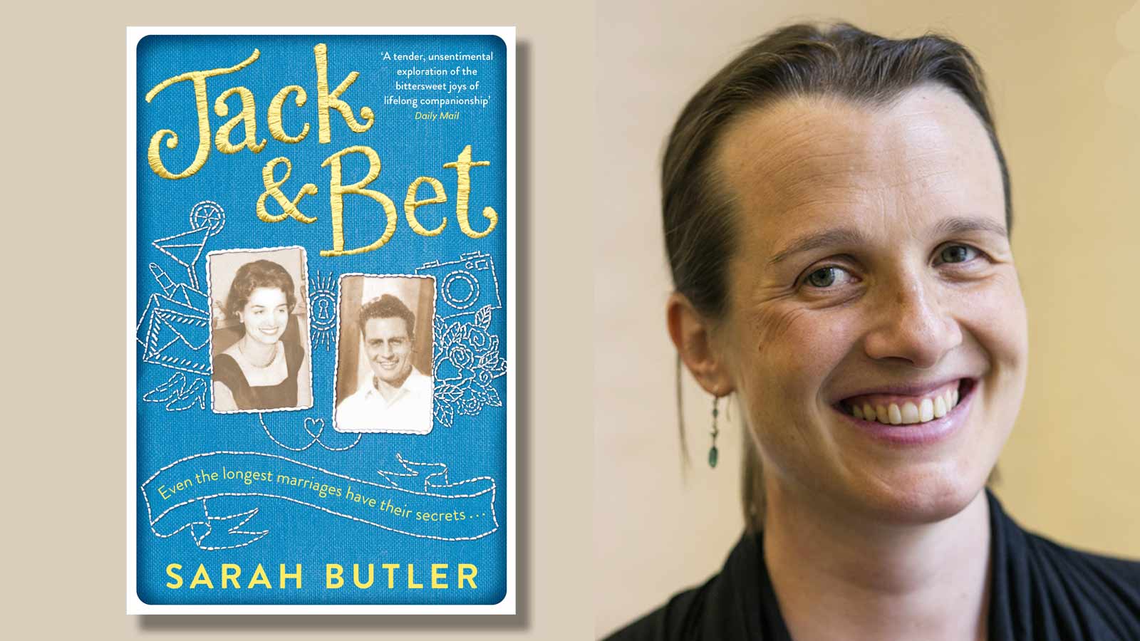 Jack & Bet book cover and Sarah Butler