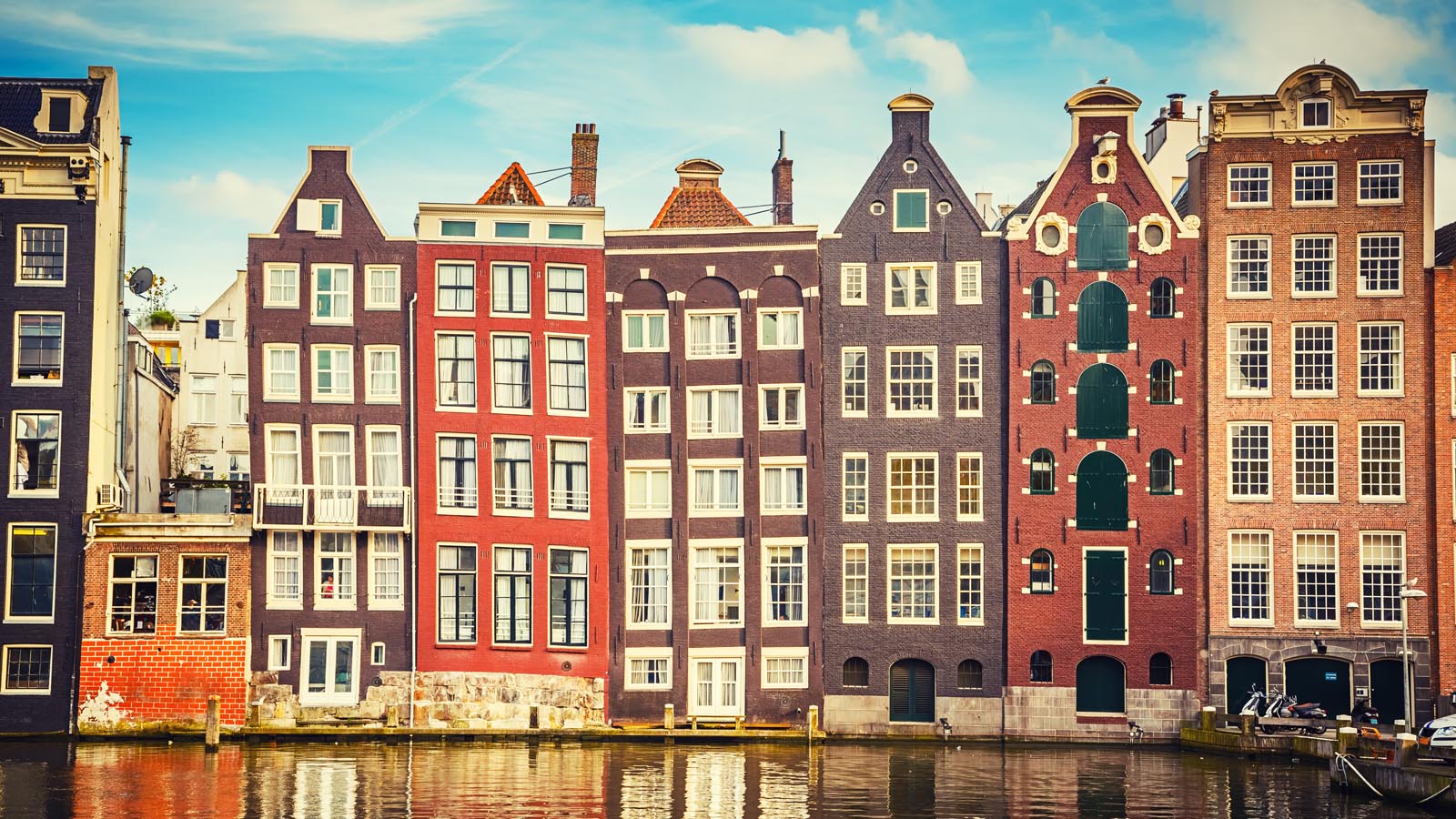 Amsterdam houses along water 
