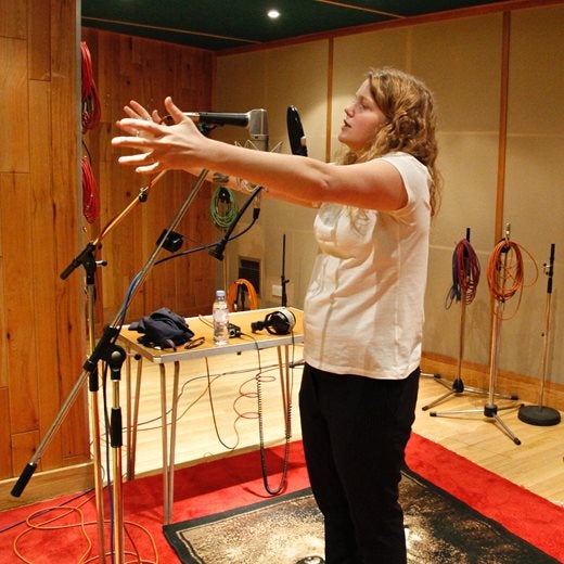Kate Tempest recording Brand New Ancients in the studio