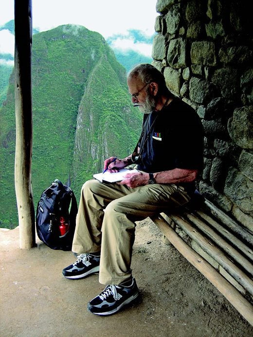 Oliver Sacks at the top of Machu Picchu 
