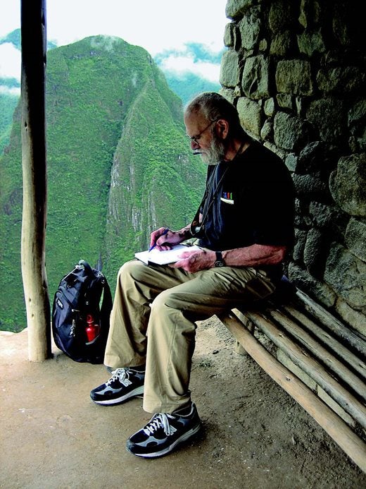 Oliver Sacks at the top of Machu Picchu