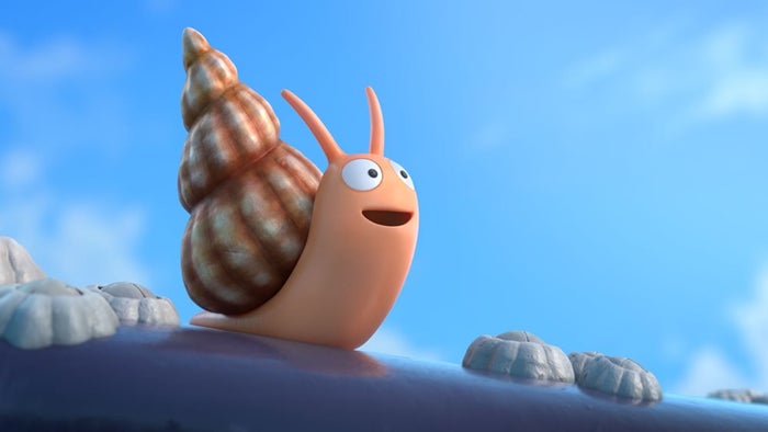 The snail riding on the back of the whale