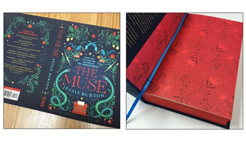 The Muse hardback cover and endpapers