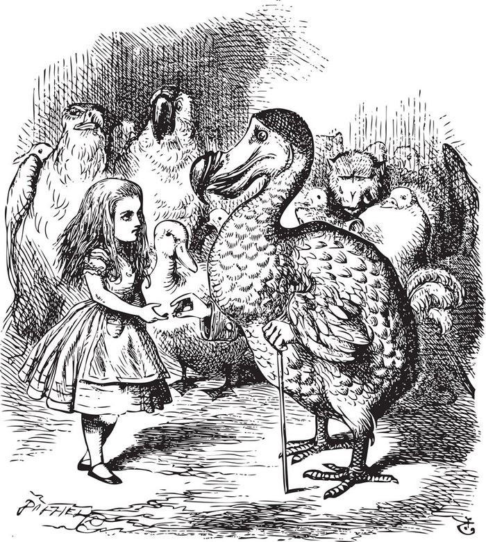Alice and the Dodo, an example of John Tenniel's crosshatched shading