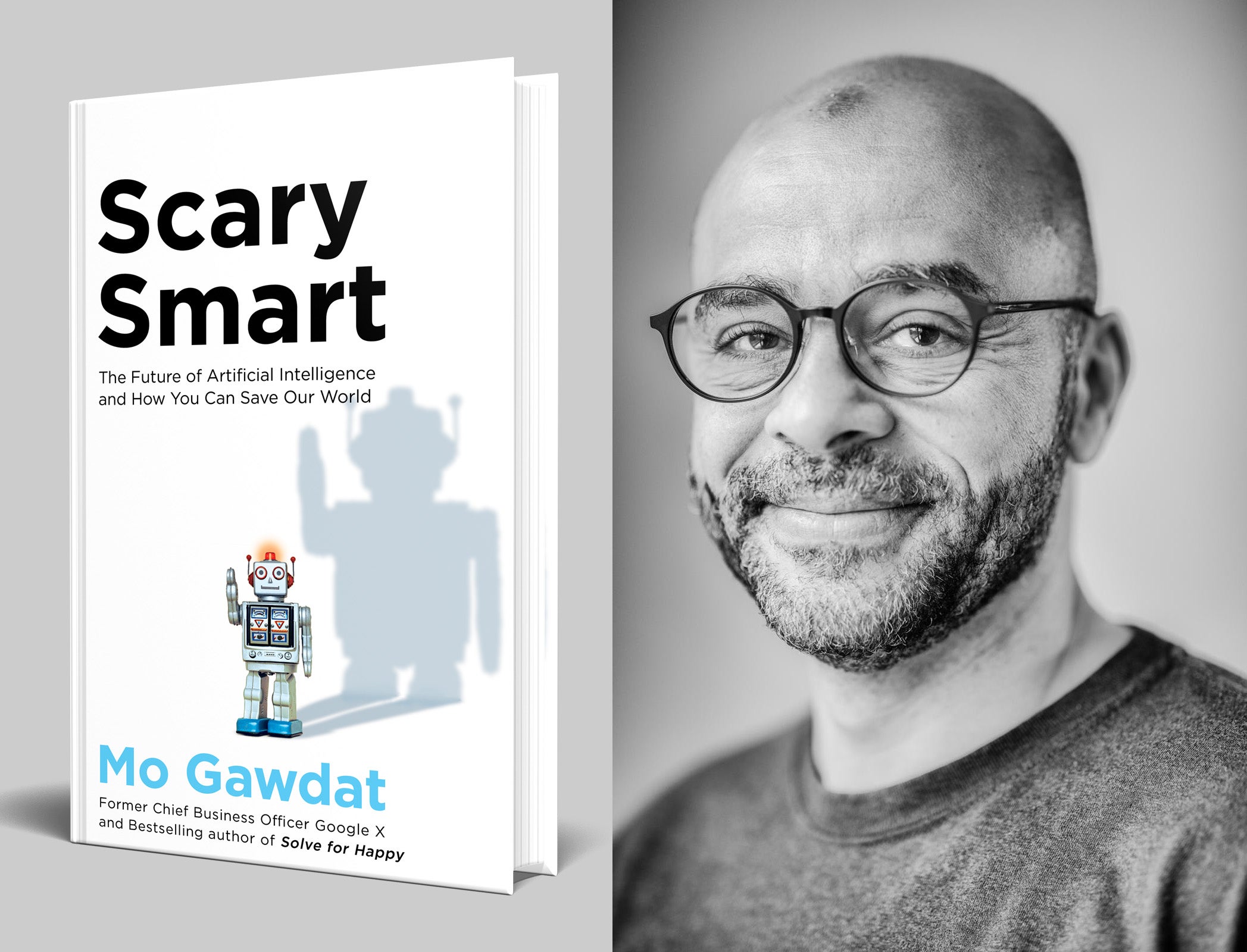 An image of Scary Smart and the author Mo Gawdat