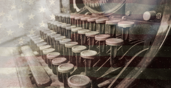 Typewriter keys close up