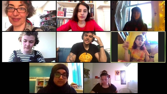 Poetry Students on Zoom Call