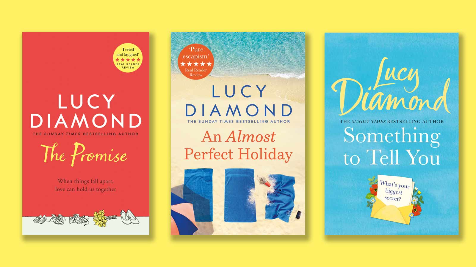 The Promise,  An Almost Perfect Holiday and Something to Tell You book covers