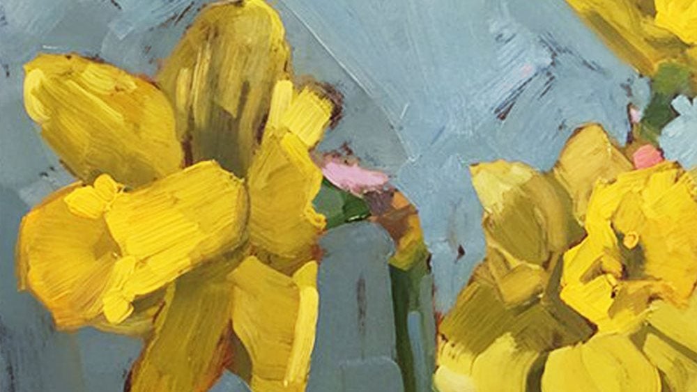 painted daffodils yellow flowers
