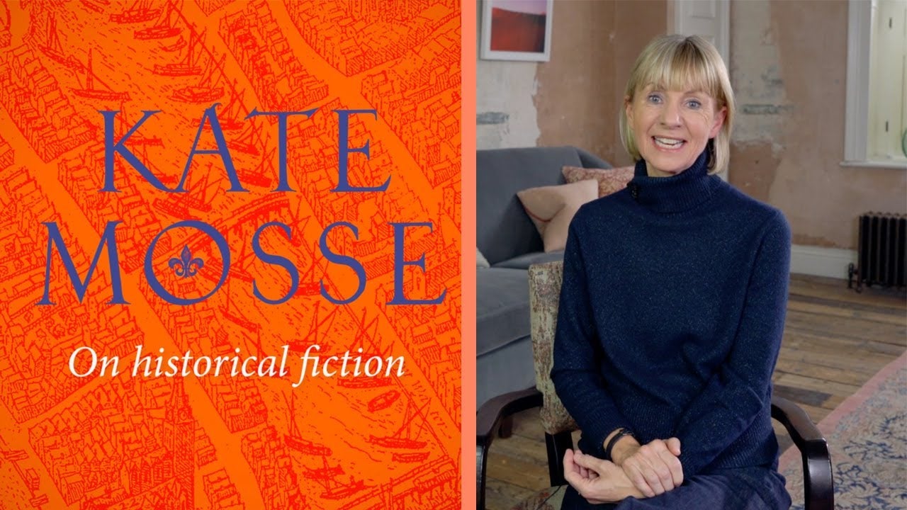 An image of Kate Mosse next to a banner that says 'Kate Mosse on Historical Fiction'