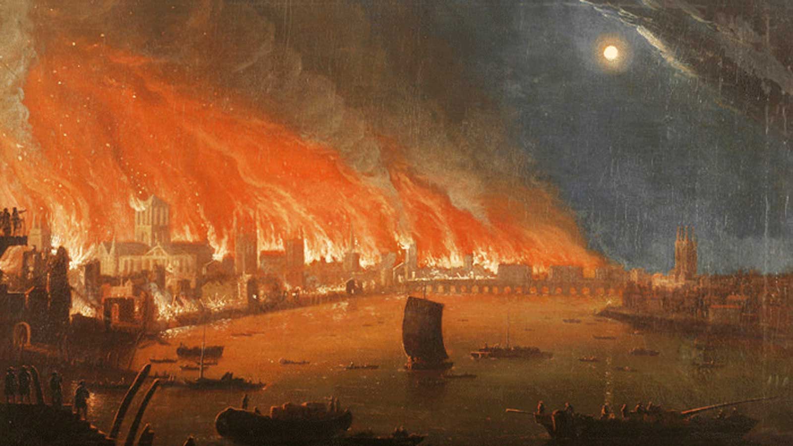 Painting of the Great Fire of London