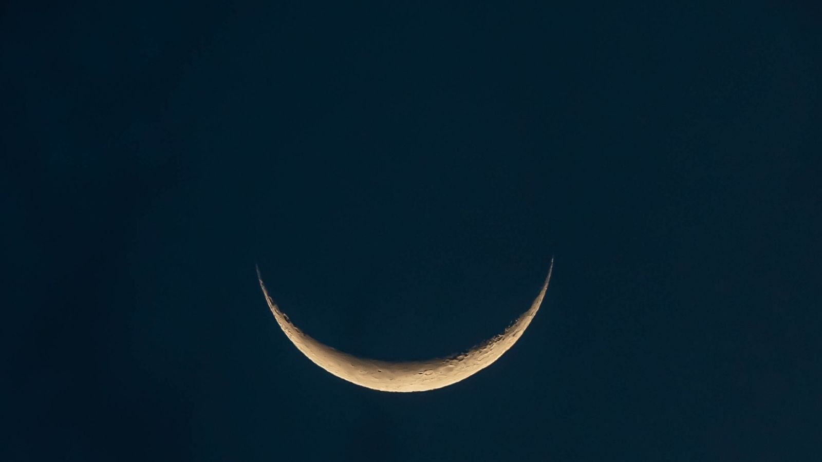New moon at night