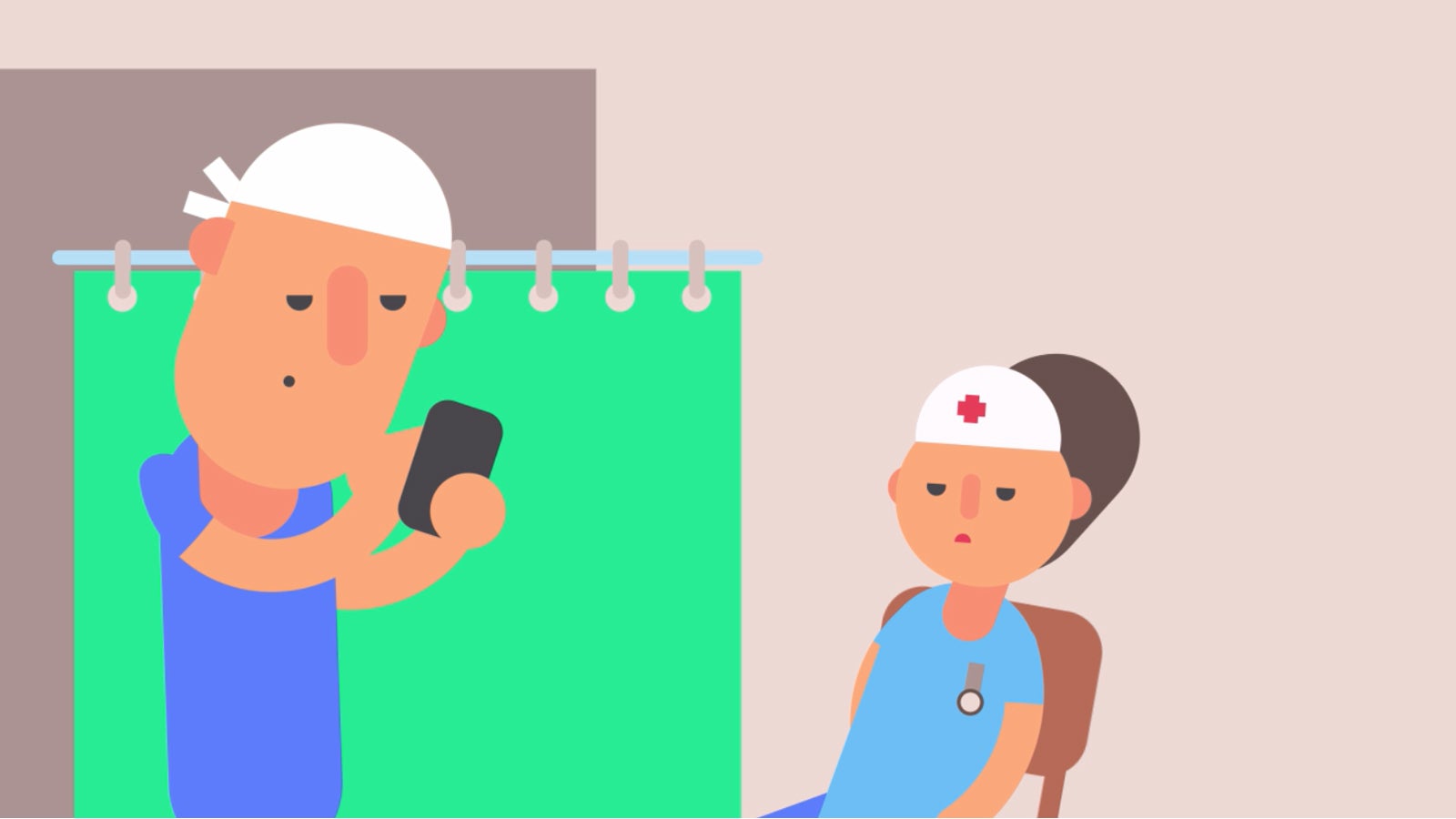 Illustration of a doctor taking notes on a patient's condition