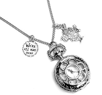 Alice in Wonderland pocket watch necklace