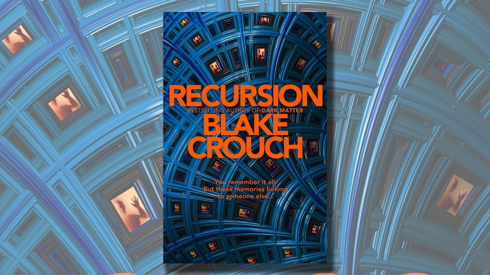 Recursion book cover against distorted ceiling
