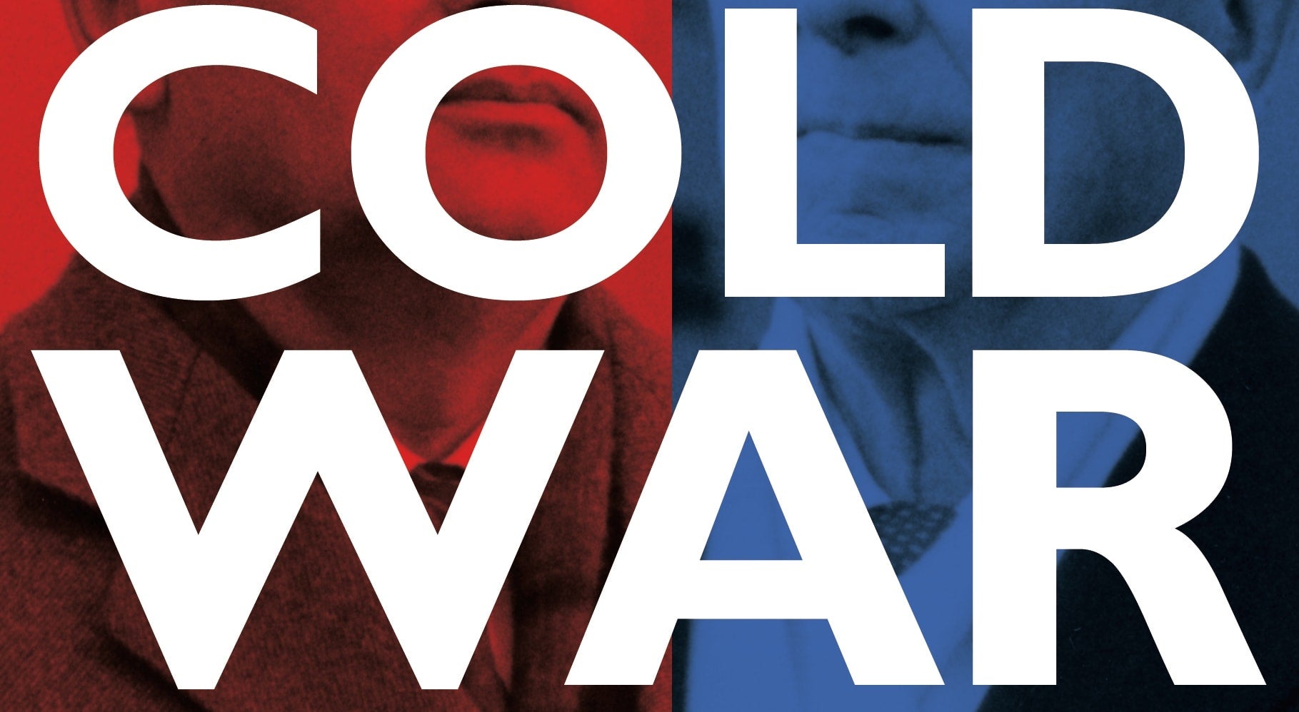 Cold War written on blue and red background