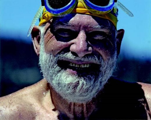 Oliver Sacks snorkelling at Lake Tahoe