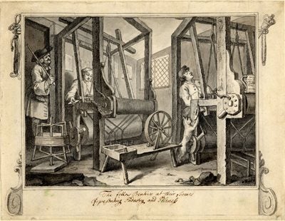 Hogarth's print of Spitalfields Weavers, part of his Industry and Idleness series