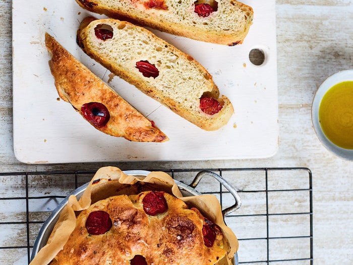 Tomato and basil focaccia