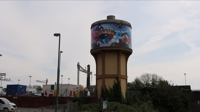 Weird and Wonderful Wales Water Tower Mural, Cardiff