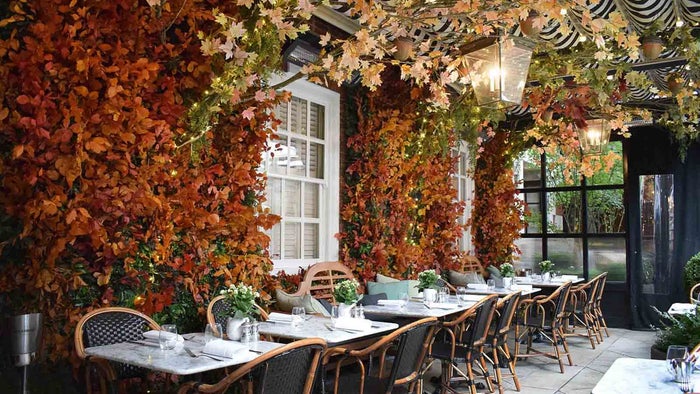 Bloomsbury Hotel's Dalloway terrace cafe in autumn