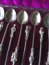 Silver spoons with apostle figures