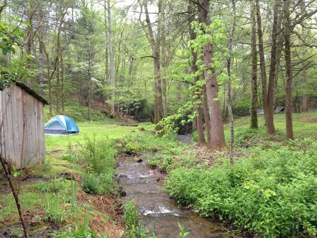 Stream next to cabin in the Blue Ridge Mountains