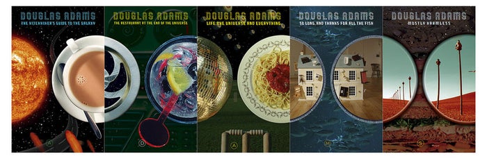 The Hitchhiker's Guide to the Galaxy series designed by Storm Thorgerson. 