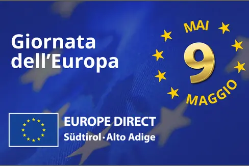 Grafica: Giornata dell'Europa Europe Direct Alto Adige