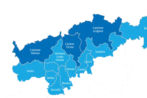 Area di programma di Interreg Italia-Svizzera (cartina)