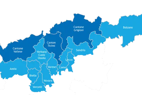 Area di programma di Interreg Italia-Svizzera (cartina)