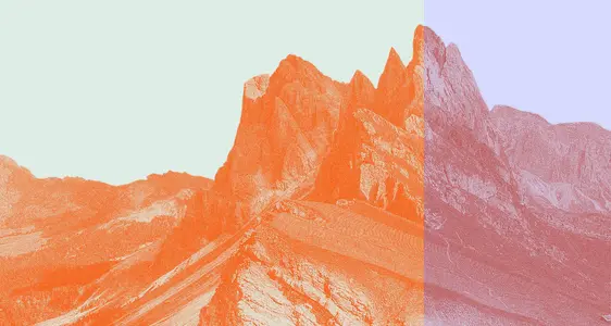 Stilisiertes Bild von Bergen (© New European Bauhaus of the mountains )