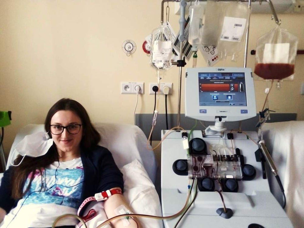 Klaudia podarowała komórki macierzyste Pacjentowi potrzebującemu przeszczepienia. Klaudia podarowała komórki macierzyste Pacjentowi potrzebującemu przeszczepienia.
