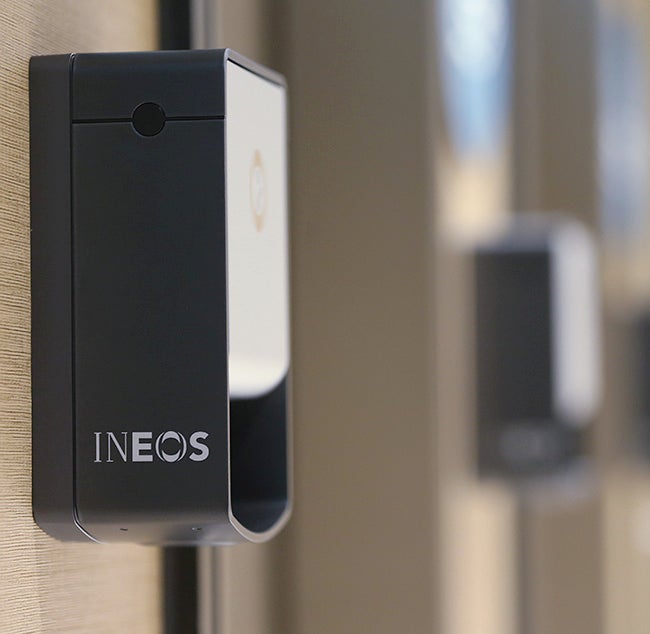 Side shot of INEOS Dispenser mounted to the wall