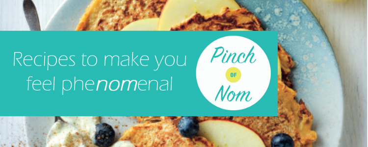 Recipes to make you feel phenomenal - Pinch of Nom - picture of apple and cinnamon pancakes