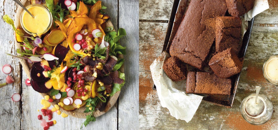 Picture of chocolate brownies in a cake tin