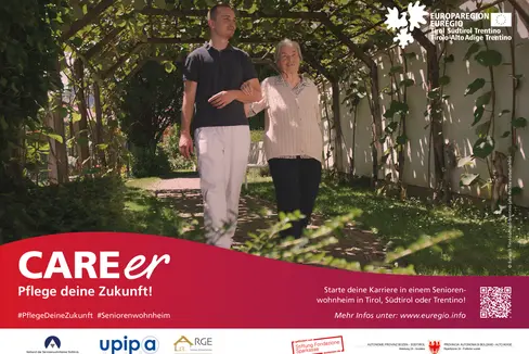 Eines der Plakate, mit denen die Euregio auf die gesellschaftliche Bedeutung der Pflegeberufe hinweisen wird. (Quelle: Euregio)