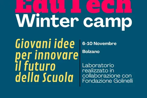 EduTech Winter camp, dal 6 al 10 novembre a Bolzano gli studenti delle scuole superiori condivideranno idee innovative sul futuro della scuola in collaborazione con esperti della Fondazione Golinelli (Foto: ASP/Politiche giovanili)