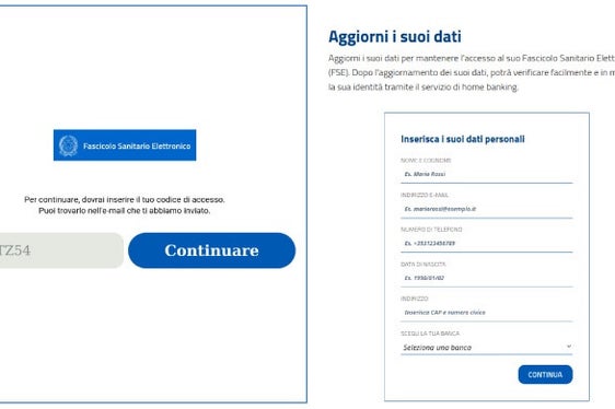 Laut einer Mitteilung des Gesundheitsministeriums geben sich Absender einer E-Mail als offizielle Stellen aus und behaupten in gefälschten Nachrichten, dass der Zugang zur EGA erneuert oder bestätigt werden müsse und dazu müsse man Daten eingeben. Die Bürgerinnen und Bürger sollen dieser Aufforderung natürlich nicht nachkommen. (Screenshot: Webseite Ministero della Salute)