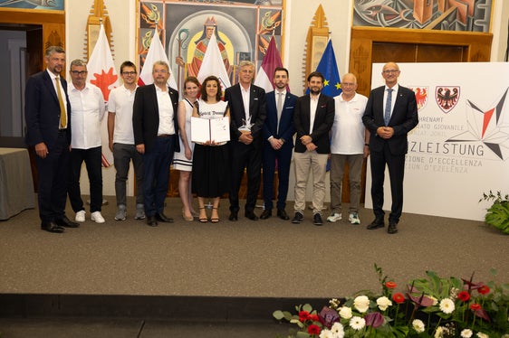 Le federazioni sportive CSI Trento, VSS Alto Adige e ASVÖ Tirolo sono state premiate nella categoria “Progetti transfrontalieri di eccellenza” per l'EuregioSprintChampion. (Foto: Archivio Ufficio Stampa Provincia di Trento)