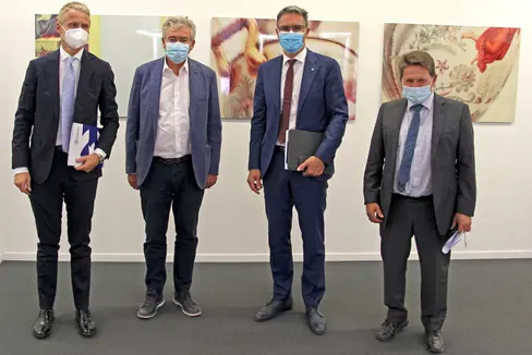 Da sin. Christanell, Repetto, il presidente Kompatscher, e Gartner (Foto: ASP)