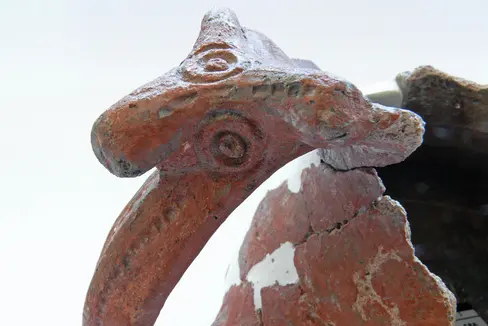 Brocca con manico a forma di testa di ariete (II secolo a.C.) (Foto: ASP/LDA)