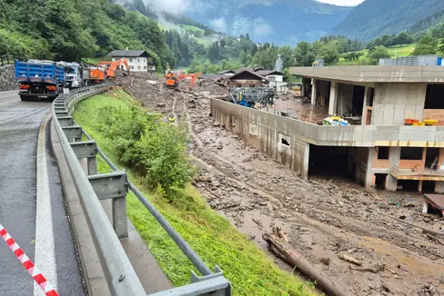 Die größten Schäden hat der Murgang im Heimatscheintalbach angerichtet. (Foto: LPA/Landesamt für Wildbach- und Lawinenverbauung West in der Agentur für Bevölkerungsschutz)