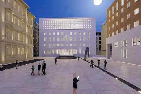 Nachhaltige Lösung: das Rendering des Landtagsgebäudes am Silvius-Magnago-Platz 6 in Bozen mit der geplanten Erhöhung um zwei Stockwerke in Holzbauweise. (Foto: LPA/Abteilung Vermögensverwaltung)