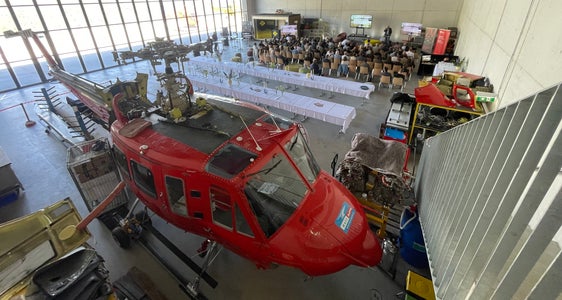 Nahe der italienisch-österreichischen Grenze im Hochgebirge, im Heliport von Hochgurgl nördlich des Timmelsjochs fand das Symposium Bauen im Hochgebirge statt. (Foto: Euregio/GNews)