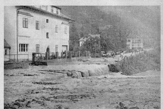 L'ultima piena risale a 65 anni fa, l'8 agosto 1957, quando il rio Fago esondò (Foto: Archivio Agenzia per la Protezione civile)
