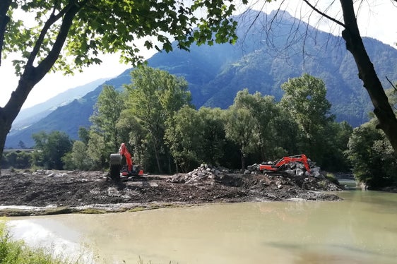 Die Wildbachverbauung setzt nun weitere Maßnahmen um, um der invasiven Wasserpflanze die Lebensgrundlage zu entziehen. (Foto: LPA/Landesamt für Wildbach- und Lawinenverbauung West in der Agentur für Bevölkerungsschutz)