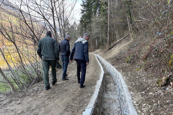 Forstwirtschaftslandesrat Luis Walcher während des Lokalaugenscheins beim Maiser Neuwaal. (Foto: LPA/Ressort Landwirtschaft, Forstwirtschaft und Tourismus/Sabine Pitscheider)